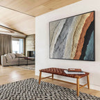 “Colorful Textured Stripes Abstract” - Striped Abstract Painting, Great for Living Room & Creative Office DKS619