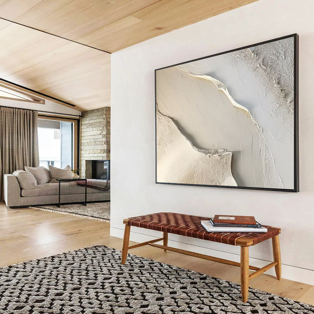 “Subtle Textured Abstraction” - Minimalist Plaster - like Painting on Canvas PT1512