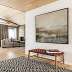 “Neutral Textured Landscape” - Subtle Tones “Serene Horizon” Painting On Canvas PT1628