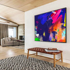 “Neon - Dark Abstract Explosion” Abstract Painting On Canvas DKS202