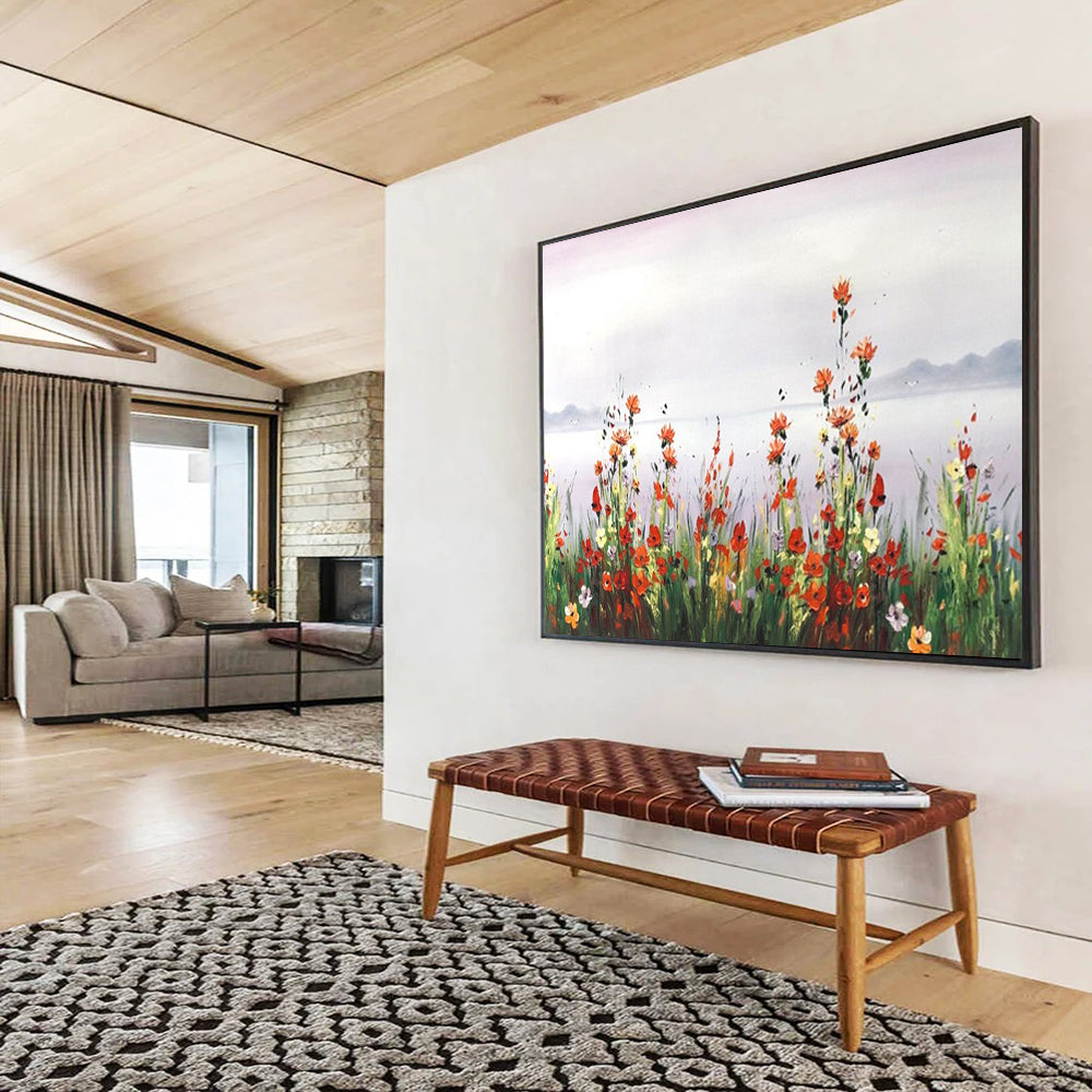 “Wildflowers by the Lake” - Impressionistic Floral Painting On Canvas PT189