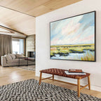 Marshland Skies - Marsh Landscape Oil Painting, Fit for Office & Conservatory DKS664