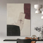 “Brown - Black - Green Curved Overlaps” - Minimalist Abstract Painting On Canvas PT1152