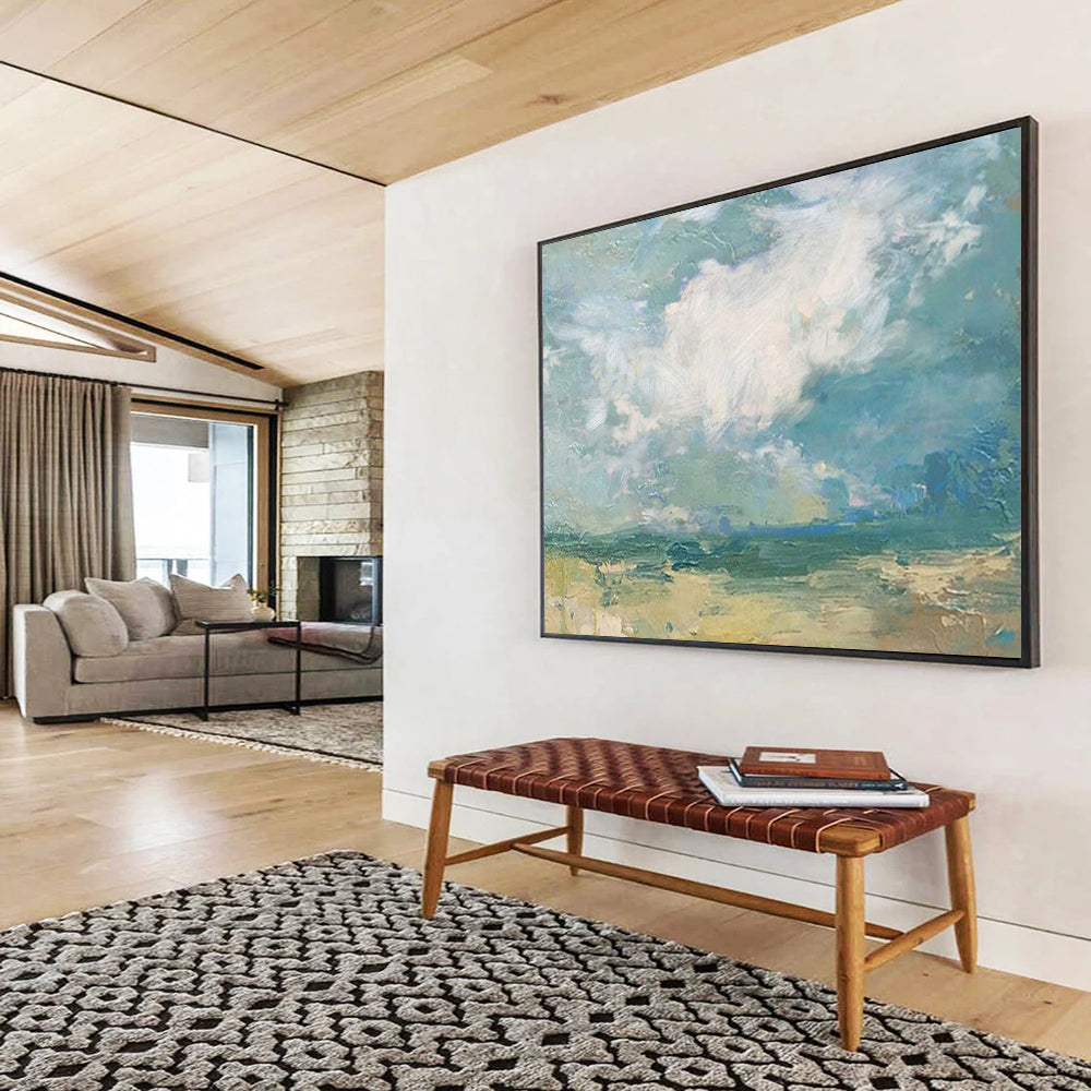 “Soft Abstract Landscape” - Muted Tones “Gentle Morning” Painting On Canvas PT1663