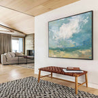 “Soft Abstract Landscape” - Muted Tones “Gentle Morning” Painting On Canvas PT1663