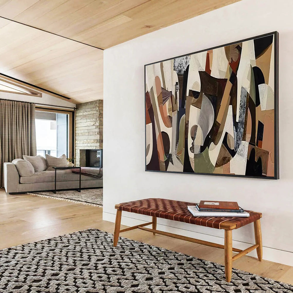 “Geometric Cubist Abstract” - Cubist Abstract Painting, Ideal for Art Gallery & Modern Living Room DKS621