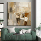 “Neutral Abstract Blocks” - Neutral Multicolor Abstract Painting PS0610