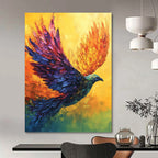 “Colorful Flying Bird” - Avian, Vibrant - Hued Painting On Canvas PT1656