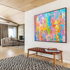 “Colorful Block Party Abstract” - Vibrant Abstract Painting On Canvas DKS397