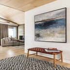 “Blue - Grey Coastal Serenity” Abstract Painting On Canvas DKS288