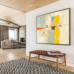 “Colorful Geometric Abstract” - Geometric Abstract Painting, Fits Creative Studio & Game Room DKS614