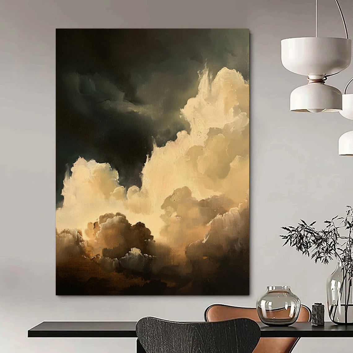 “Dark - Light Moody Clouds” - Romantic Sky Painting On Canvas DS022