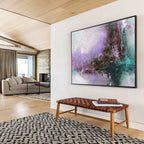 Pastel Purple - Teal Abstract - Dreamy Impressionistic Painting On Canvas DKS380