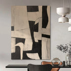 Black and White Geometric, "Monochrome Structure" – Abstract Geometric Painting On Canvas PS0977