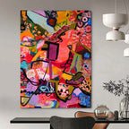 “Pink & Purple Abstract Reign” - Dynamic Abstract Painting On Canvas DS295