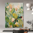 “Pastel Floral Textured” - Soft Nature - Inspired Painting On Canvas DS319