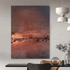 “Rusty - Toned Textured Abstract” - Industrial Abstract Painting On Canvas PS0108