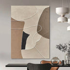 “Neutral - Toned Abstract Shapes” - Minimalist Abstract Painting On Canvas PT1112