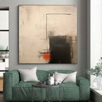 “Black - Gray - Red Minimalist Forms” - Black, Gray, Red Abstract Painting On Canvas PS0527