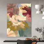 “Pastel Flower Abstract” - Minimalist Floral Painting On Canvas PT1353