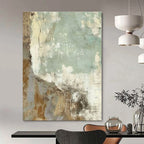 Earthy Tones with Weathered Textures "Aged Patina" Abstract Painting On Canvas PS1267