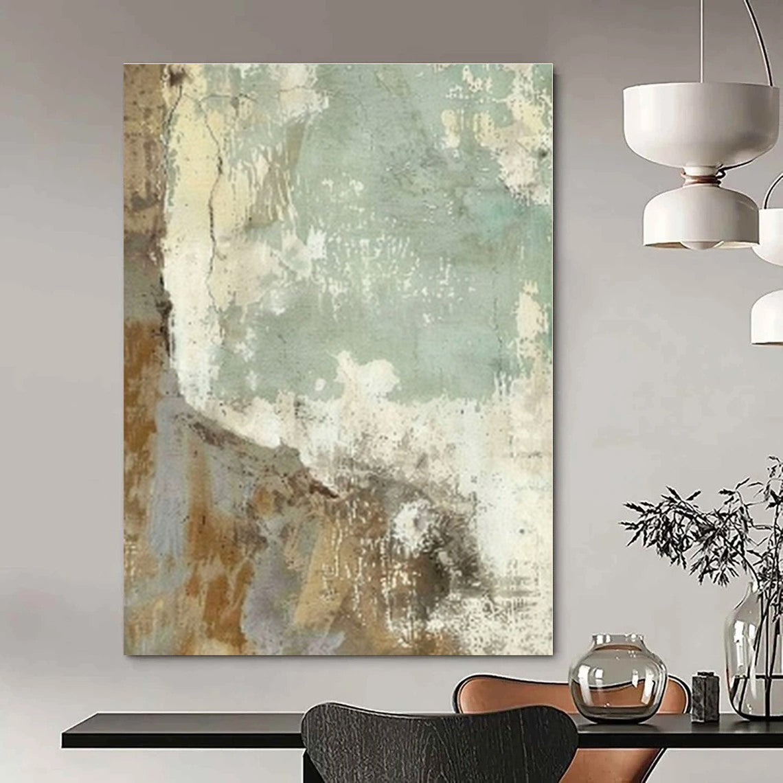 Earthy Tones with Weathered Textures "Aged Patina" Abstract Painting On Canvas PS1267