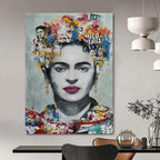 “Frida - Inspired Collage Portrait” - Mixed - Media Art On Canvas PT2184