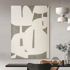 White and Gray Geometric, "Elegant Overlaps" – Geometric Abstract Painting On Canvas PS0991