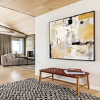 “Neutral Tones Abstract Composition” - Modern Abstract Painting On Canvas PT061