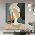 “Color - Blocked Shapes” - Geometric Forms in Muted Hues Painting On Canvas DS145