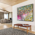 “Color - Drenched Textured Field” - Textured Oil Painting on Canvas DKS920