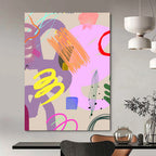 “Pastel - Toned Whimsical Abstract” - Abstract Painting On Canvas PT2008