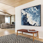 “Blue - White Turbulent Seas” - Thick - Textured Painting On Canvas PT1528