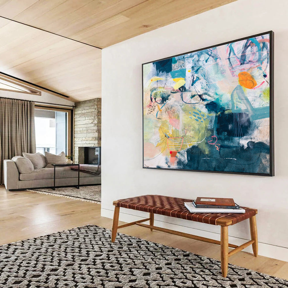 Colorful Abstract with Various Elements Painting On Canvas DKS076