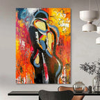 Bold Colors with Abstract Figure "Vibrant Soul" Expressionist Painting On Canvas PS1196