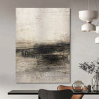 Light Gray and Black Textured, "Subtle Depths" – Textured Abstract Painting On Canvas PS0986