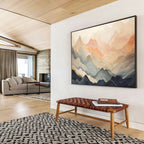 “Pastel Peaks & Layered Mountains” - Abstract Landscape - Painting On Canvas PT1696