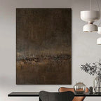 Deep Brown Crackled, "Ancient Earth" – Textured Abstract Painting On Canvas PS0946