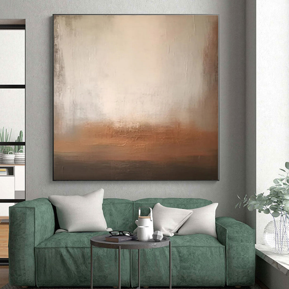 “Beige - Brown Gradient Abstraction” - Beige, Brown Abstract Painting On Canvas PS0519