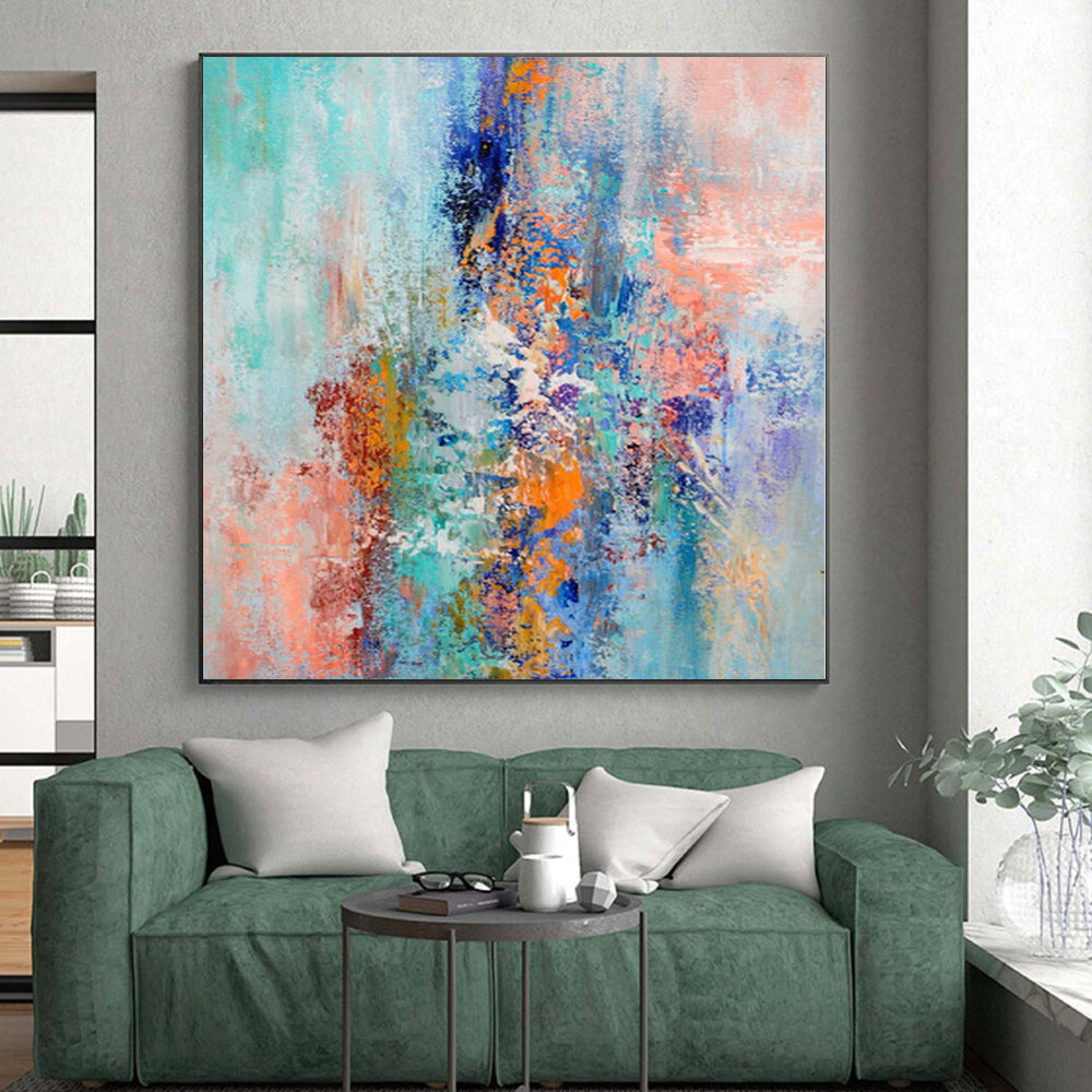 “Colorful Abstract Cascade” - Abstract Expressionist Painting On Canvas PS0013