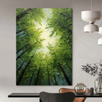 “Lush Forest Canopy - Green Tones & Sunlit Serenity” Painting On Canvas DS266