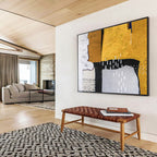 “Gold and Black Geometric Abstract” - Abstract Painting on Canvas DKS574