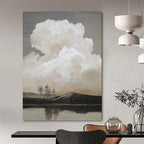 “Monochromatic Cloudscape” - Impressionist - Inspired Landscape Painting On Canvas PT1439