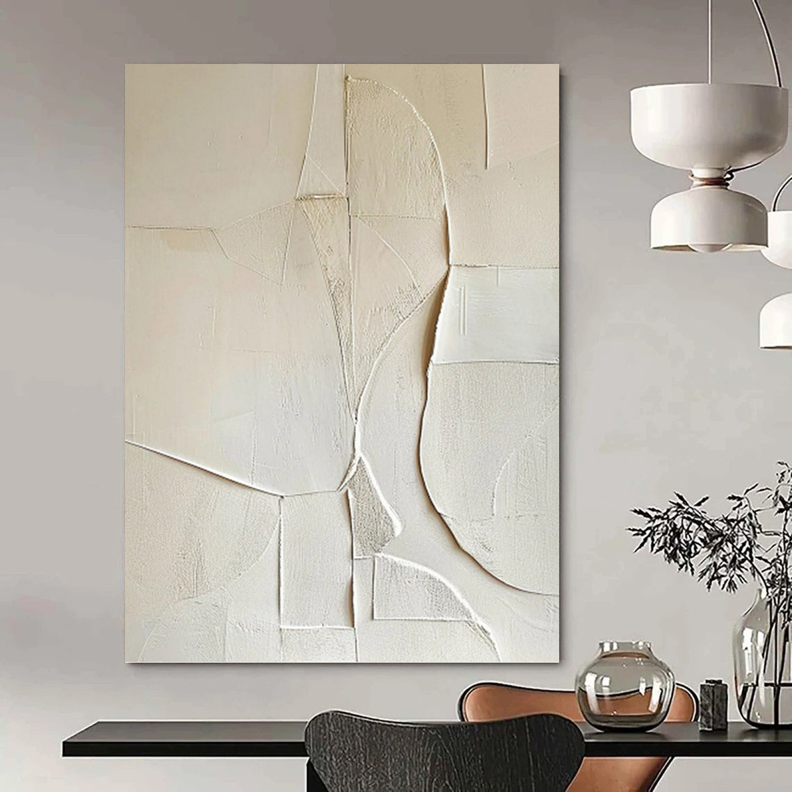 “White Textured Abstract” - Minimalist Abstract Painting On Canvas PT1314