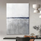 “Monochrome Coastal Horizon” - Minimalist Painting On Canvas PT2024