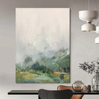 Misty Mountain Vista, Impressionistic Landscape, Turner - Inspired Atmosphere, Painting On Canvas PT2110