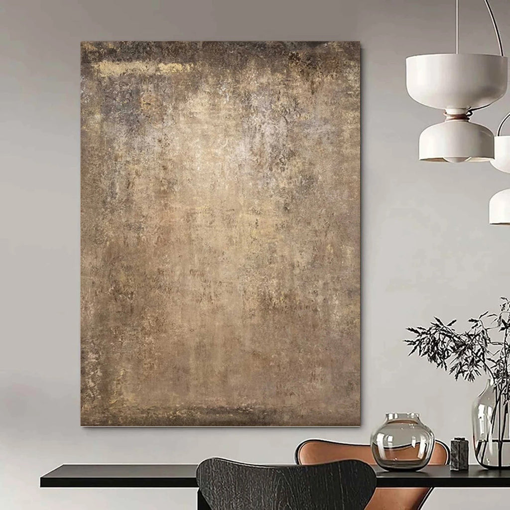 “Brown Textured Abstract” - Textured Abstract Painting On Canvas PT1208