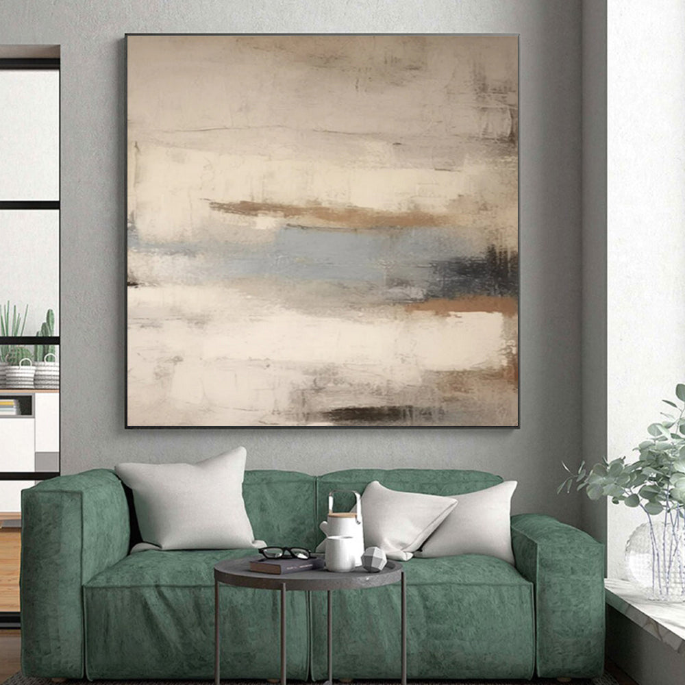 “Soft Neutral Blends” - Neutral Tones Abstract Minimalist Painting On Canvas PS0705