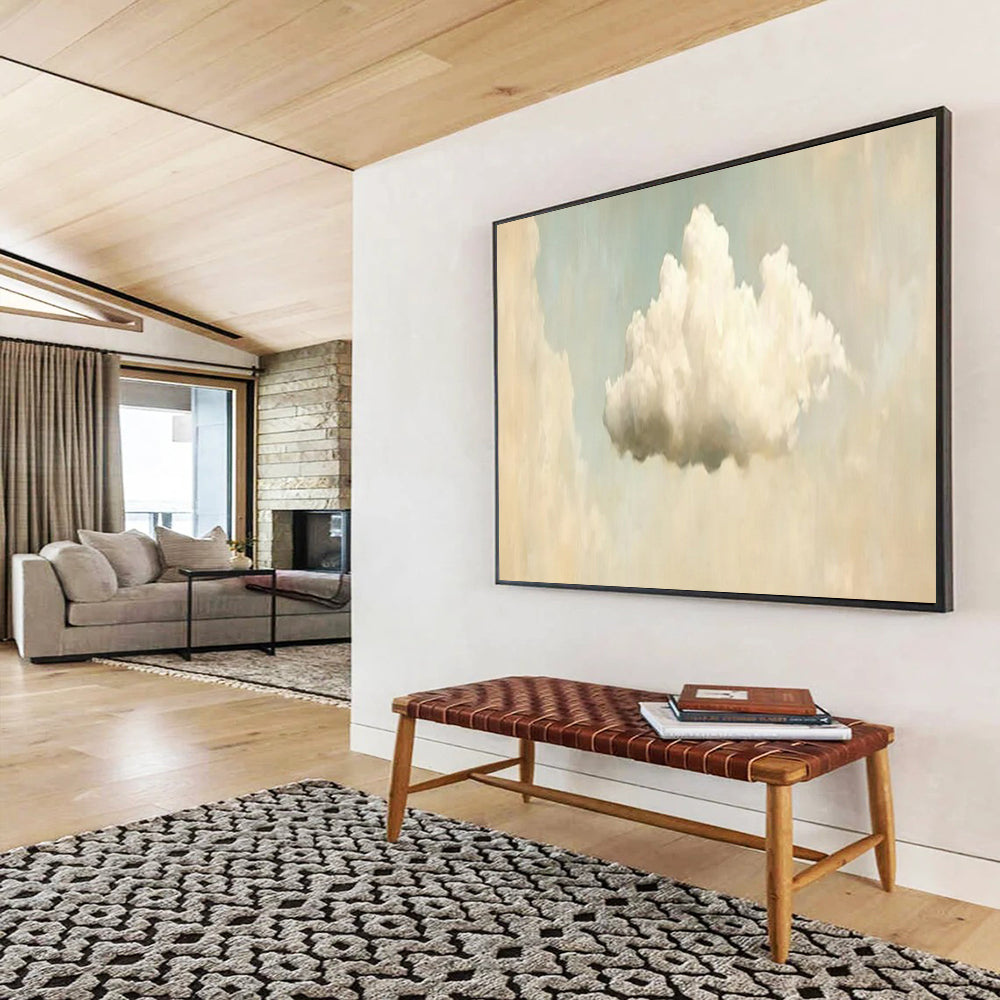 “Fluffy Cloud & Sky Voids” - Minimalist Sky - Painting On Canvas PT1698