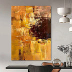“Golden - Brown Abstract Fusion” - Abstract Impressionist Painting On Canvas PT2302